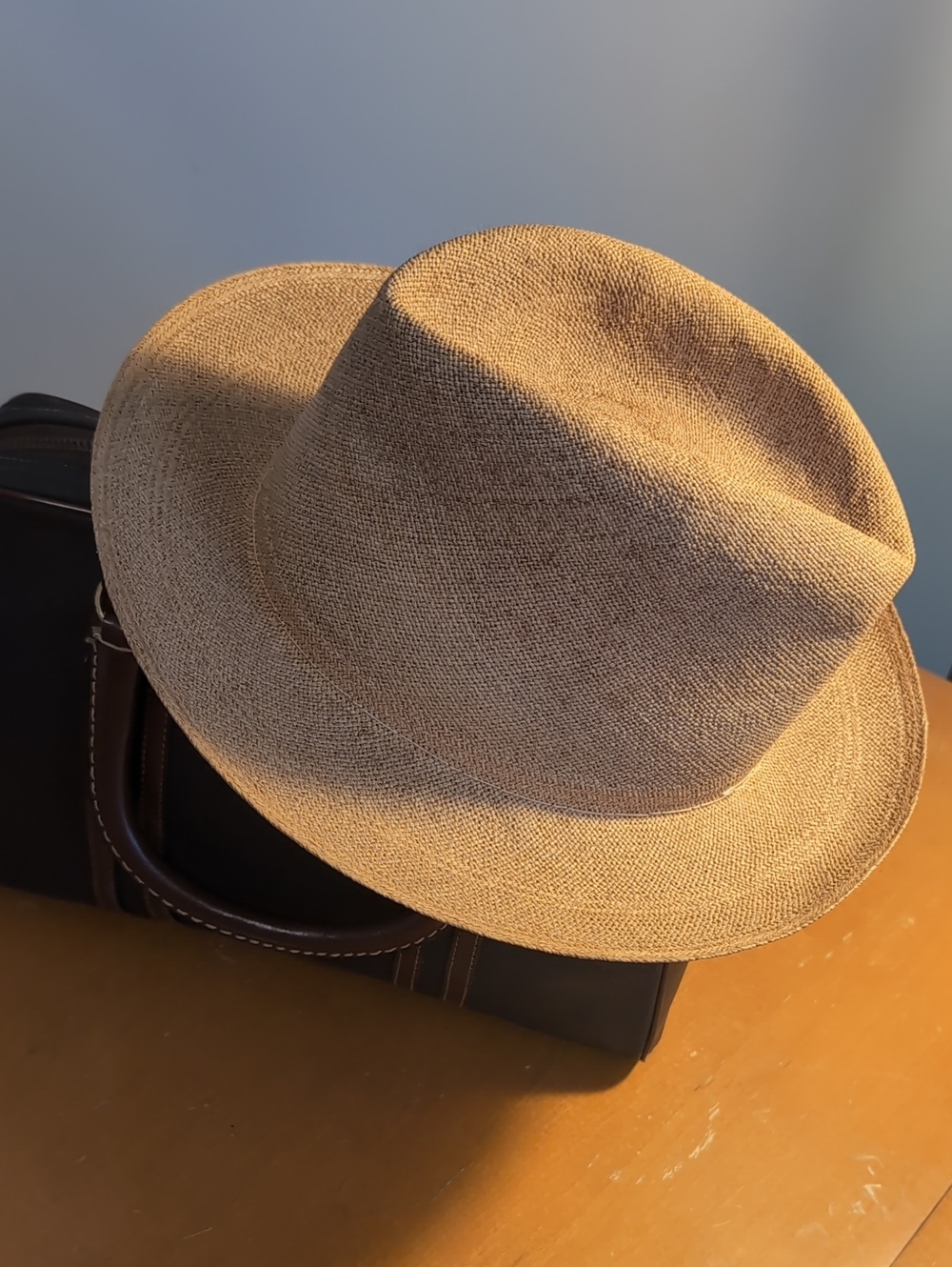 Men's Vintage Straw Panama Fedora Hat